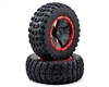 Left & Right Tire (1ea), Premounted: 1:5 4wd DB XL LOS45004