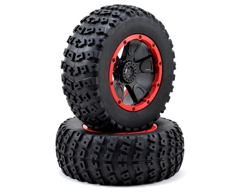 Left & Right Tire (1ea), Premounted: 1:5 4wd DB XL LOS45004