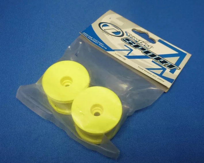 Team Losi Front Wheels Yellow Mini T 1.0 1/18th RC Mini-T 1.0 LOSB1150