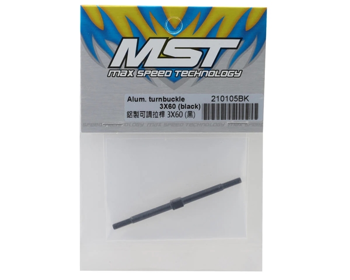 60 MST 3X60mm Aluminum Turnbuckle (Black) MXS-210105BK