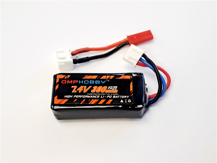 OMPHOBBY 7.4V 2S 300mAh LiPo Battery for S720/T720 - OSHT005