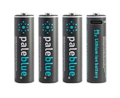 Pale Blue Lithium Ion Rechargeable AA Batteries 4pk
