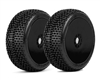 Dirt Slinger 1/8 Buggy Mounted Tires Black Dish Wheels (2) Medium Soft - PHB1005DBMSG