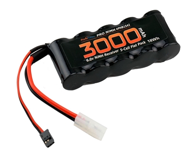6V 3000mAh 5-Cell Flat Receiver RX NiMH Battery - PHB1542