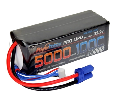 5000mAh 22.2V 6S 100C LiPo Battery w/ EC5 Connector PHB6S5000100CEC5