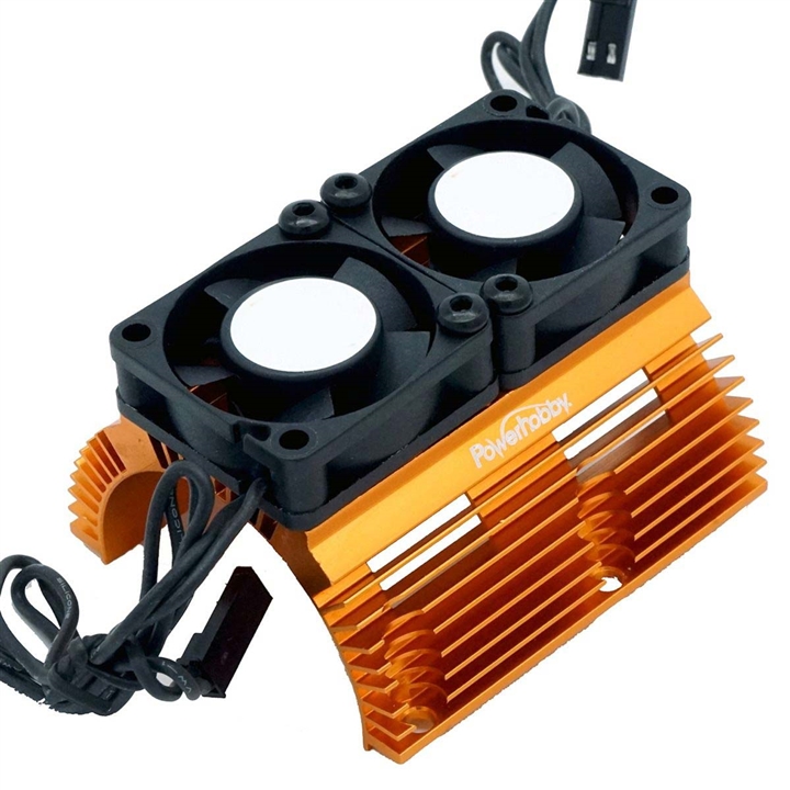 Powerhobby Heat Sink w Twin Turbo High Speed Cooling Fans PHBPH1289ORANGE