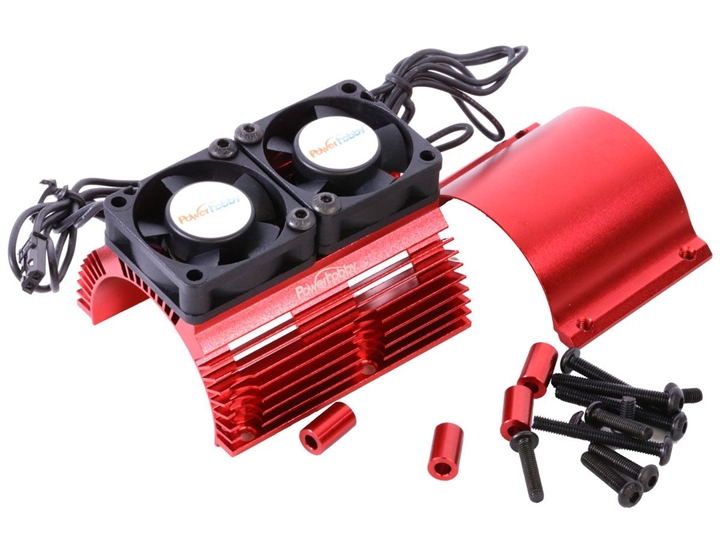 Power Hobby Heat Sink W/ Twin Tornado High Speed Fans PHBPH1289RED