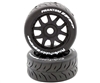 1/8 GT Phantom Belted Mounted Tires, Medium Compound, 17mm Black Wheels