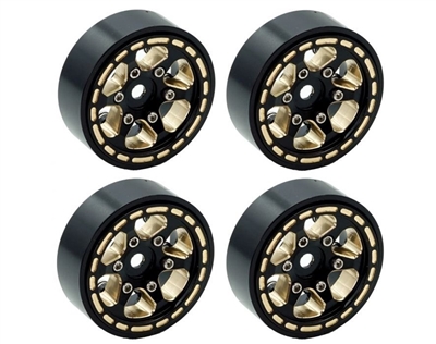 Powerhobby 1.0" Black Brass Beadlock Crawler Wheels 1/24 FOR Traxxas TRX-4M TRX4M