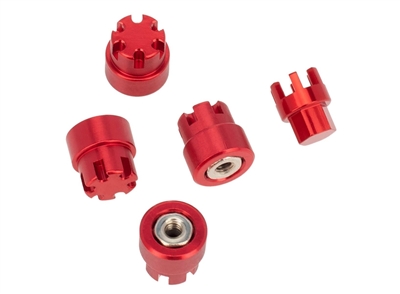 Powerhobby Aluminum M2 Wheel Nuts Cap for 1/24 Axial SCX24 Jeep C10 Bronco Red
