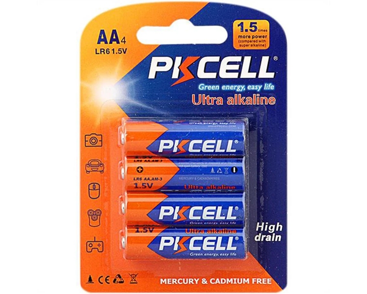 PKCell Ultra Alkaline AA Batteries 4 Pack