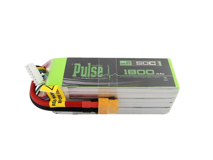 PULSE 1800mah 50C 22.2V 6S LiPo Battery - XT60 Connector - PLU50-18006