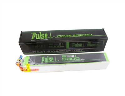 PULSE 5300mAh 50C 44.4V 12S LiPo Battery - No Connector - PLU50-530012