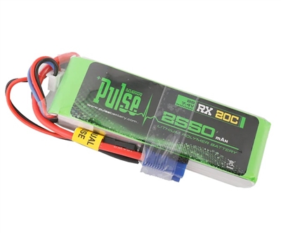 PULSE 2S 2550mAh 20C 7.4V RX LiPo Battery - PLURX20-25502