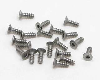 PN Racing M2x6 Countersink Stainless Steel Hex Plastic Screw (20pcs) - 700346