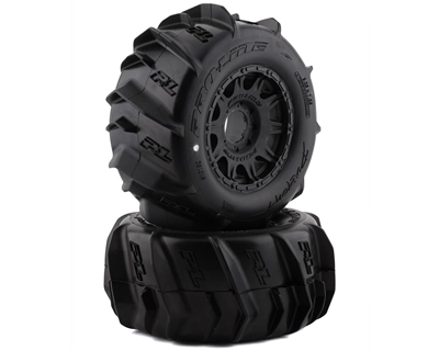 Pro-Line Dumont 3.8" Pre-Mounted Truck Tires (2) (Black) (Z3) w/Raid 8x32 Removable Hex Wheels PRO10192-10