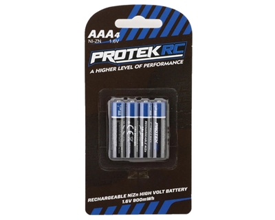 ProTek RC High Voltage Rechargeable AAA NiZn Batteries (4) (1.6V/900mWh) (Mini-Z) PTK-5580