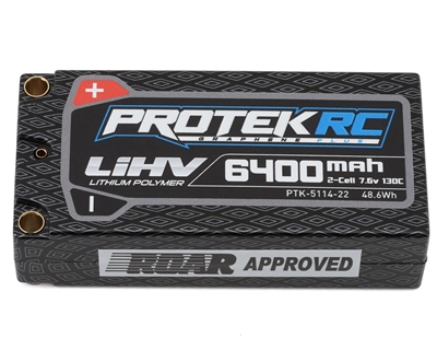 ProTek RC 2S 130C Low IR Si-Graphene + HV Shorty LiPo Battery (7.6V/6400mAh) w/5mm Connectors (ROAR Approved) PTK-5114-22