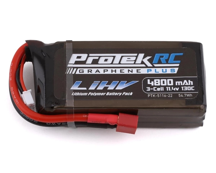 3S 130C Low IR Si-Graphene + HV Shorty LiPo Battery (11.4V/4800mAh) Crawler Pack w/T-Style Plug - PTK-5116-22