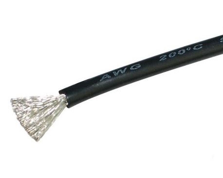 10awg Black Silicone Hookup Wire (1 ft)