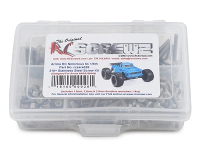 RC Screwz Arrma Notorious 6S Stainless Steel Screw Kit RCZARA026