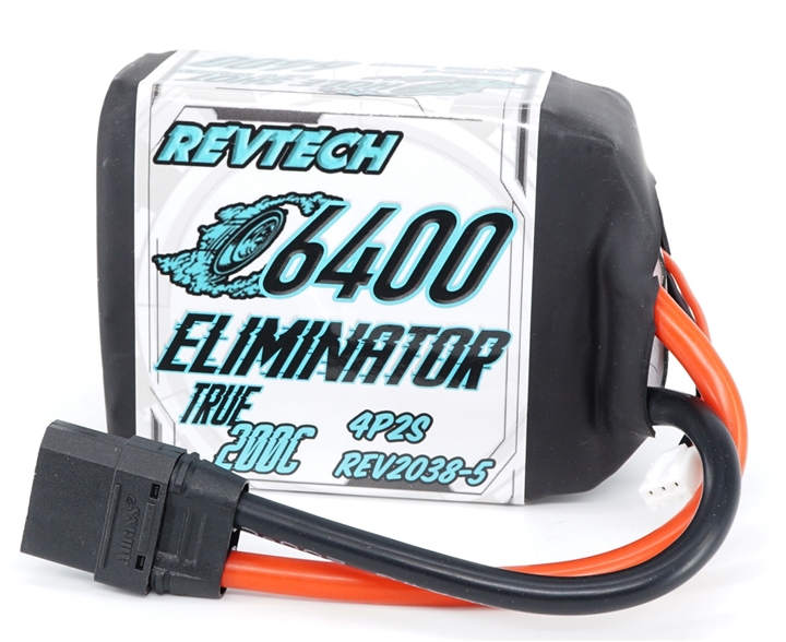 Eliminator LiPo Drag Pack 2S 7.4V 6400mah True 200C  w/Xt90  REV2038-5