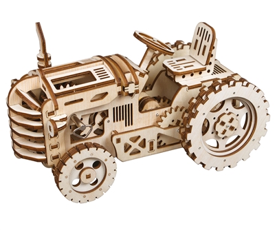 Mechanical Wood Models; Tractor - with wind-up spring