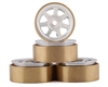 Samix SCX24 Aluminum & Brass 1.0" Beadlock Wheel Set (Silver) (4)