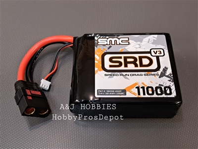 SMC SRD-V3 7.4V-11000mAh-250C Square Softcase Drag Racing pack -110250-2S2P