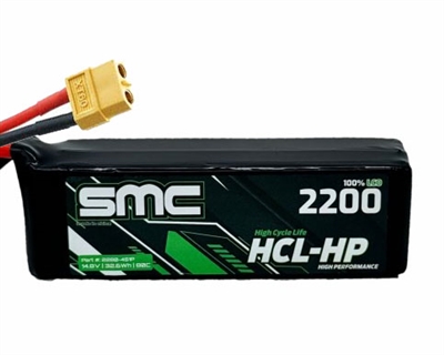 SMC HCL-HP 14.8V-2200mAh-80C Flight Pack XT60- 2280-4S1P (SPMX22004S30)