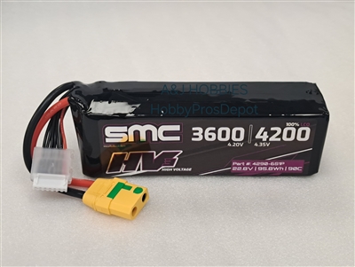 SMC HV3 Flight 22.8V/6S-4200mAh-90C with XT90 Connector, 4290-6S1P