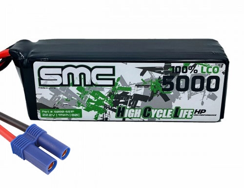 SMC HCL-HP 22.2V-5000mAh-80C Flight Pack - EC5 - 5080-6S1P