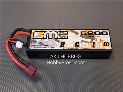 SMC HCL-EC 7.4V 5200mAh 100C wired hardcase T Plug - 52100-2S1P