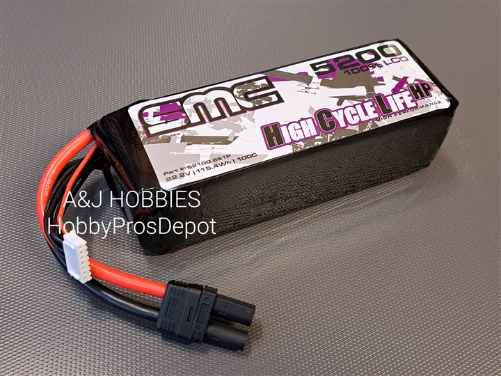 HCL-HP 22.2V-5200mAh-100C-10AWG with EC5, 52100-6S1P