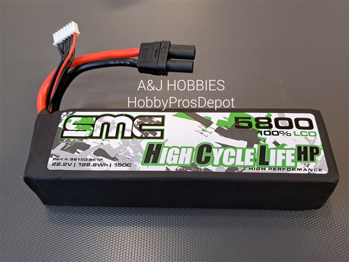 SMC HCL-HP 22.2V 5800mAh 150C G10 Protection Plates, EC5,  58150-6S1P