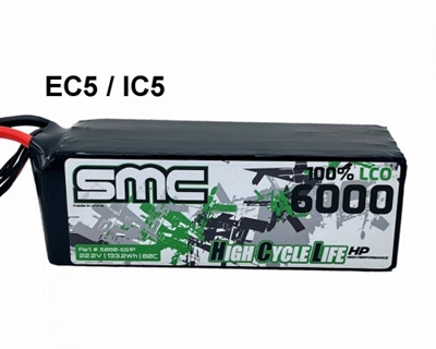 SMC HCL-HP 22.2V-6000mAh-75C Flight Pack Product Code: 6080-6S1P