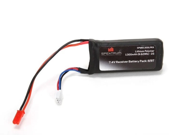 7.4V 1300mAh 2S 5C LiPo Rx Pack w/JST Connector SPMB1300LPRX