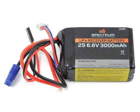 3000mAh 2S 6.6V Li-Fe Receiver Battery SPMB3000LFRX