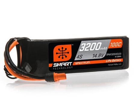 3200mAh 4S 14.8V 100C Smart LiPo Battery; IC3 SPMX32004S100