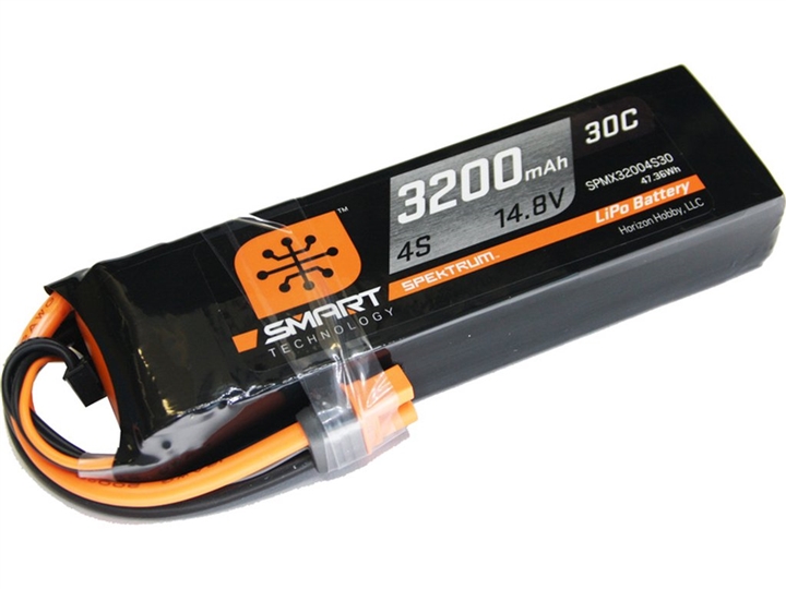 3200mAh 4S 14.8V Smart LiPo Battery 30C; IC3 SPMX32004S30
