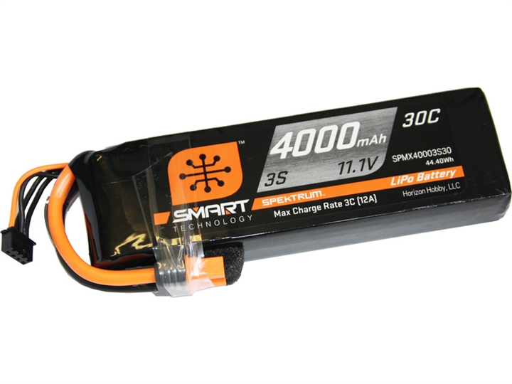 4000mAh 3S 11.1V Smart LiPo Battery 30C; IC3 SPMX40003S30