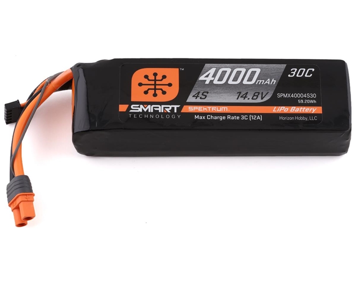 4000mAh 4S 14.8V Smart LiPo Battery 30C; IC3 SPMX40004S30