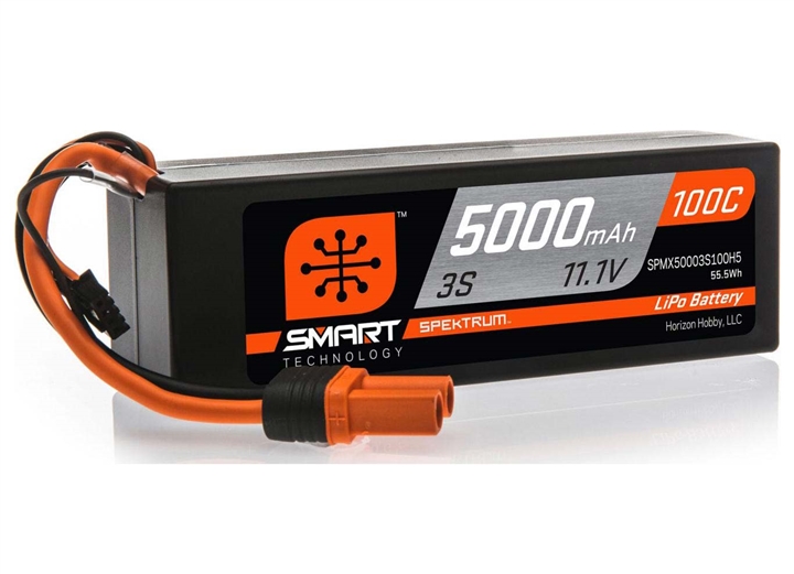 5000mAh 3S 11.1V 100C Smart LiPo Hardcase; IC5 SPMX50003S100H5