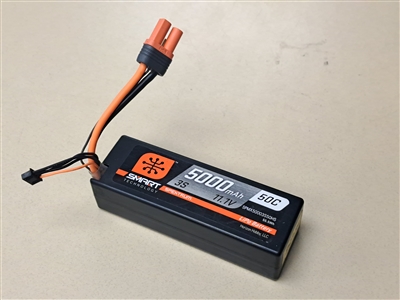 USED 5000mAh 3S 11.1V 50C Smart LiPo Hardcase; IC5 SPMX50003S50H5