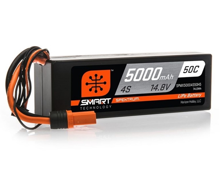 5000mAh 4S 14.8V 50C Smart LiPo Hardcase; IC5 SPMX50004S50H5