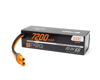 Spektrum 22.2V 7200mAh 6S 120C Smart G2 LiPo: IC5 - SPMX726S120