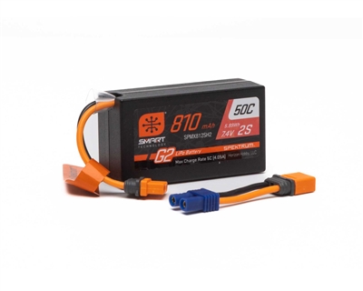7.4V 810mAh 2S Smart G2 50C LiPo: IC2 - SPMX812SH2