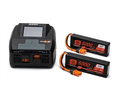 Smart G2 Powerstage 4S Surface Bundle: 2S 5000mAh LiPo Battery (2) / S2200 G2 Charger