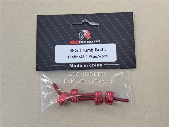 Skywing RC Thumb bolts Red (4pc) 3x11mm 48"