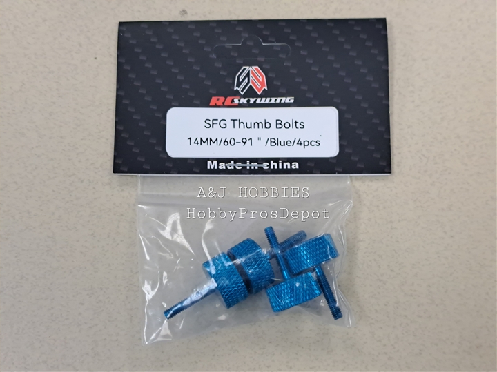 Skywing RC Thumb bolts Blue (4pc) 3x14mm 60-91"